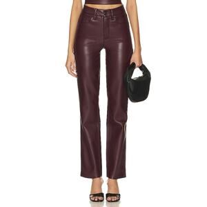 Good American Faux Leather Burgundy Icon Size 6 Pants